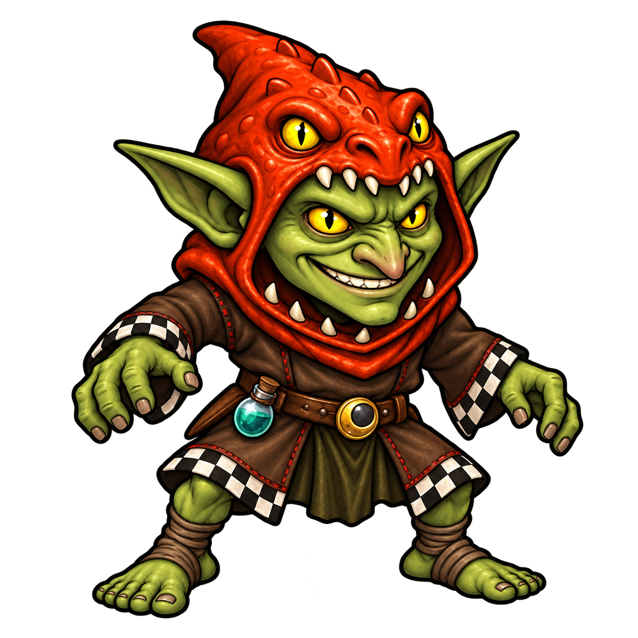 Goblin mit roter Drachenkapuze